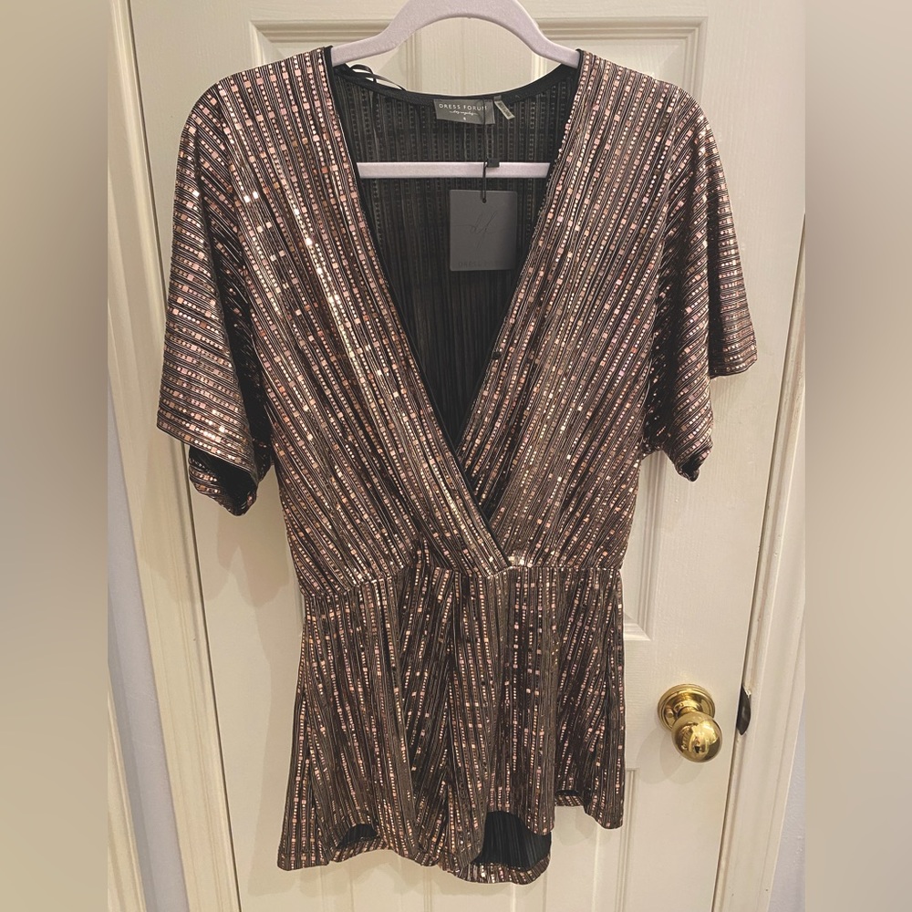 NWT Dress Forum gold romper